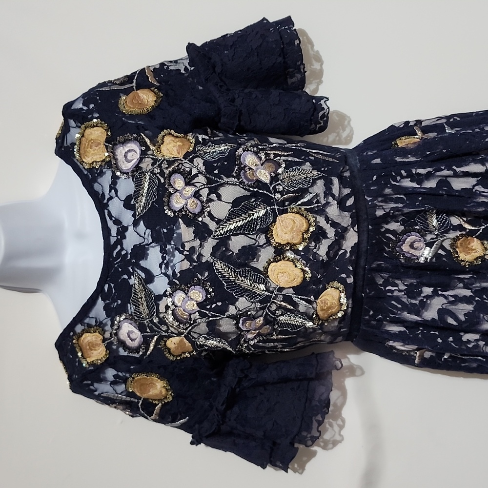 *Frock and Frill Embroidered Sequins Lace Maxi Boho Dress 8 - Picture 10 of 12